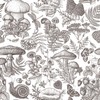 Livelynine Black Farmhouse Wallpaper Peel and Stick Mushroom Floral Snail
