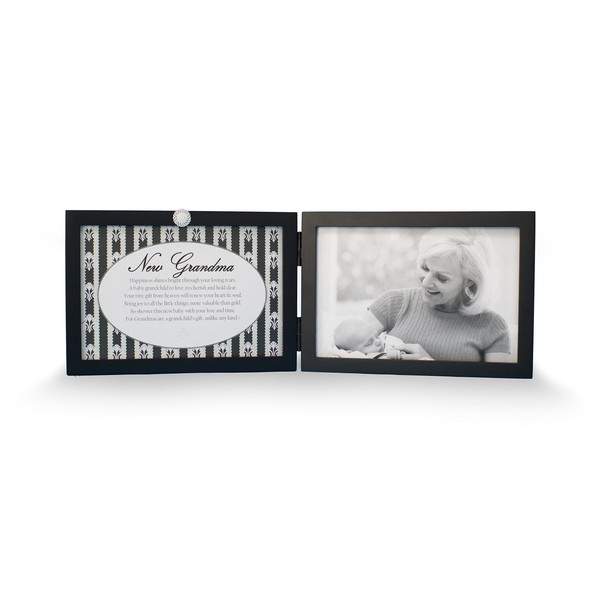 The Grandparent Gift Company - 4” x 6” Black Double Hinged Table or Shelf Frame- “New Grandma”- Baby Reveal or Shower Gift