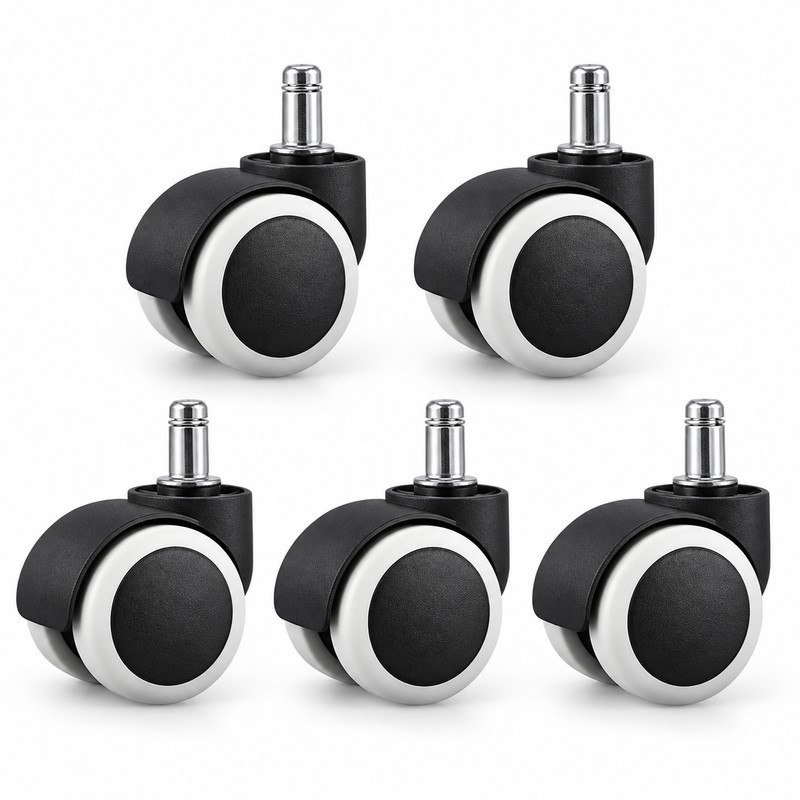 2 Inch Silent Rubber Furniture Casters – Set of 5