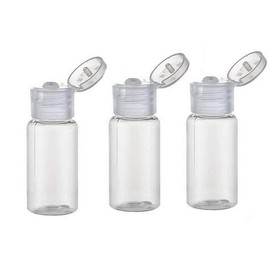 12 pieces 15 ml/ 0.5 oz Empty Refillable Transparent Plastic Bottles with Hinged Lid Practical Make Up Lotion Bottles Portable Travel Small Sample Dispenser for Toner Essential Oil, transparent
