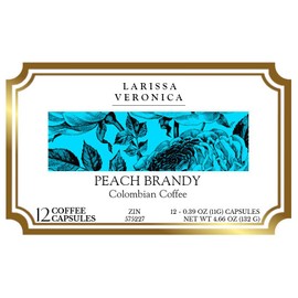Peach Brandy Colombian Coffee (Single Serve K-Cup Pods) (Gourmet, Naturally Flavored, Whole Coffee Beans) (12 pods, ZIN: 575227)