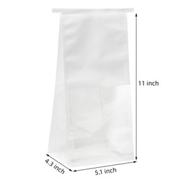 AVLA 50 Pack Bakery Bags with Window, White Kraft Paper Bags, Tin Tie Tab Lock Bags, Cookie Bags Treat Bags, Grease Proof Coffee Beans Popcorn Snack Gift Bags for Wedding Favors Baked Goods