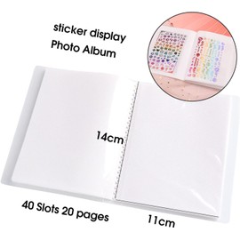 40 Slots Empty Nail Art Sticker Storage Book Collecting Album - Large 3D Nail Stickers Decals for Big Sticker Organizer Design- Easy Photo Album Manicure for Nail Art Tool Holder DIY Nail Art Supplies