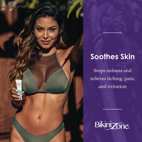 Bikini Zone Medicated After Shave Crème - Instantly Stop Shaving Bumps, Irritation & Itchiness - Gentle Formula Cream for Sensitive Areas - Dermatologist Approved & Stain-Free (1 oz)