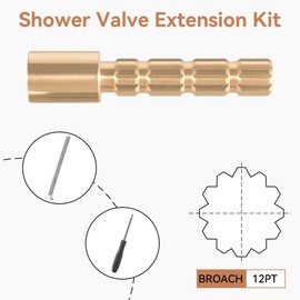 Compatible with Gerber & Pfister Shower Tub Valves, 2.5" Brass Stem Extension Kit with 10-24 Screw for Secure Handle Installation – Fits Deep Wall Trim & Cartridge Repair