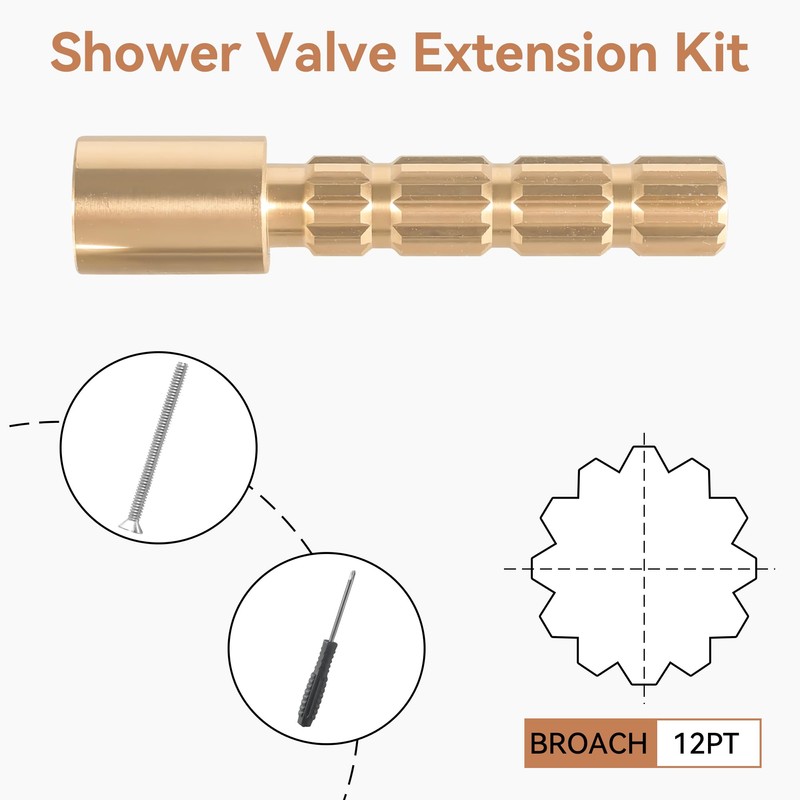 Compatible with Gerber & Pfister Shower Tub Valves, 2.5" Brass