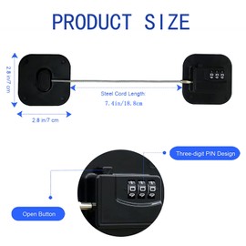 Hyesrtey Pack of 2 Fridge Lock with Code, Fridge Lock, Child Lock, Freezer Door Lock for Refrigerators, Washing Machines, Cabinets, Wardrobes, Wine Coolers, Windows (Black)