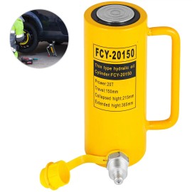 20 Ton Solid Ram Hydraulic Cylinder Jack 6 Inch Stroke Single Acting with Quick Connect Model D0100H532MXLoad Capacity: 20 T, Stroke: 6 inch