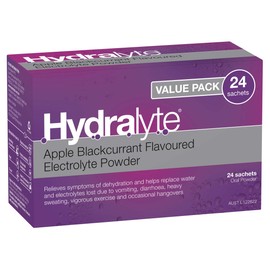 Hydralyte Electrolyte Powder Apple Blackcurrant Flavoured 24 Packs