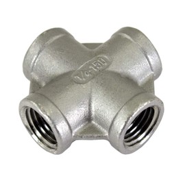 Duda Energy Cross 1-1/4" NPT Stainless Steel Pipe Fitting 1.25"