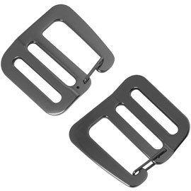 LUORNG 2PCS Adjustable Webbing G Strap Hooks with Spring Loaded Sliding Door Gun Black Zinc Alloy 26mm/1in ID for Belts Backpack Straps Luggage Straps and Tactical Belts