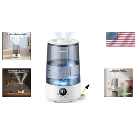 BPA-Free 3.6L Cool Mist Ultrasonic Humidifier with Night Light & Aroma Diffuser