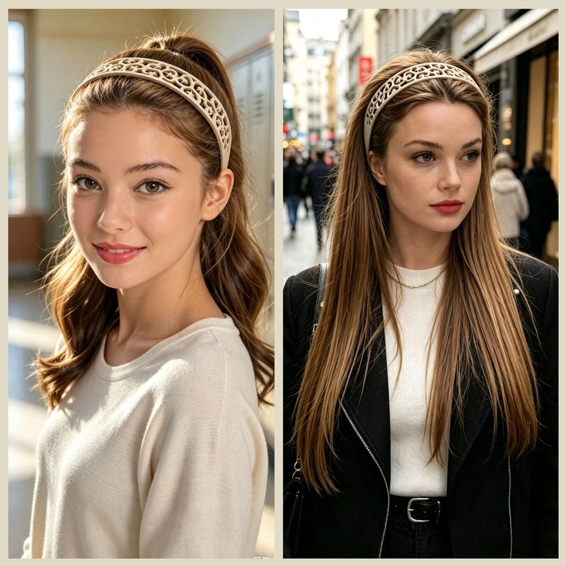 Springtime 6 Pack Hollow Cutout Headbands for Women Wide Plastic