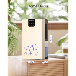 Dehumidifier, 95 OZ Water Tank Dehumidifiers for Home, 1000 sq. ft. Dehumidifier for Basement Bathroom Bedroom with Auto Shut Off, 7 Colors LED Light, Quiet Dehumidifiers with Sleep Mode, Beige