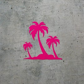 Transparent Decal Stickers of Palm Trees 22 (Pink) Premium Waterproof Vinyl Decal Stickers for Laptop Phone Accessory Helmet Car Window Mug Tuber Cup Door Wall Decoration ANDSKUS023666PI080322