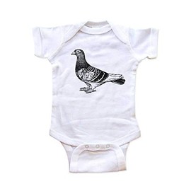 cute & funny Bird Design 31 Cute Pigeon Graphic Baby Bodysuit Shower Gift Surprise Husband Pregnancy Announcement (Newborn Bodysuit, White)