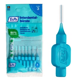 TePe interdental brush - For easy and thorough cleaning of the interdental spaces, 1 x 8 interdental brushes