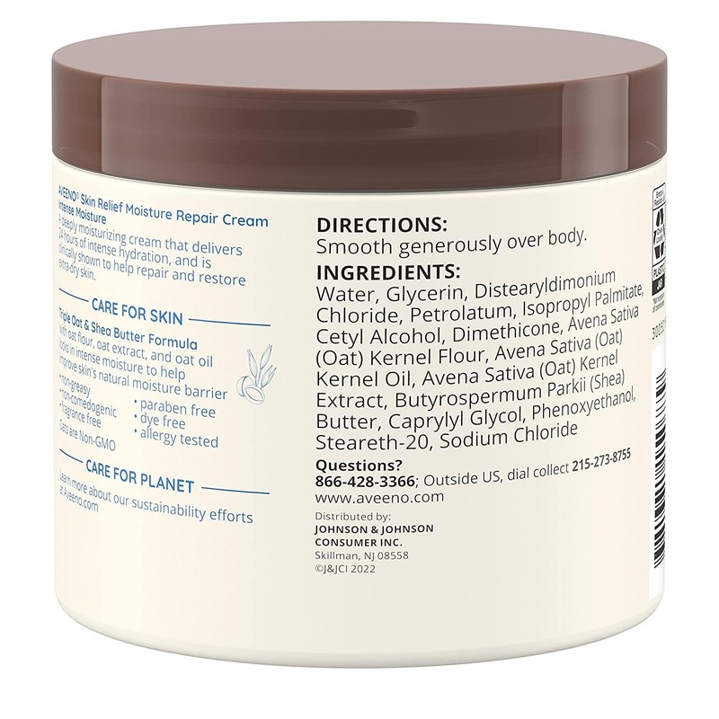 AVEENO Active Naturals Skin Relief Moisture Repair Cream, Intense Moisture