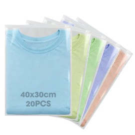 20 Pcs Reusable Ziplock Bags for Clothes 40x30cm Large Travel Zip Lock Bags Waterproof Luggage Organiser for Clothes Shoe Offices Supplies Cosmetics
