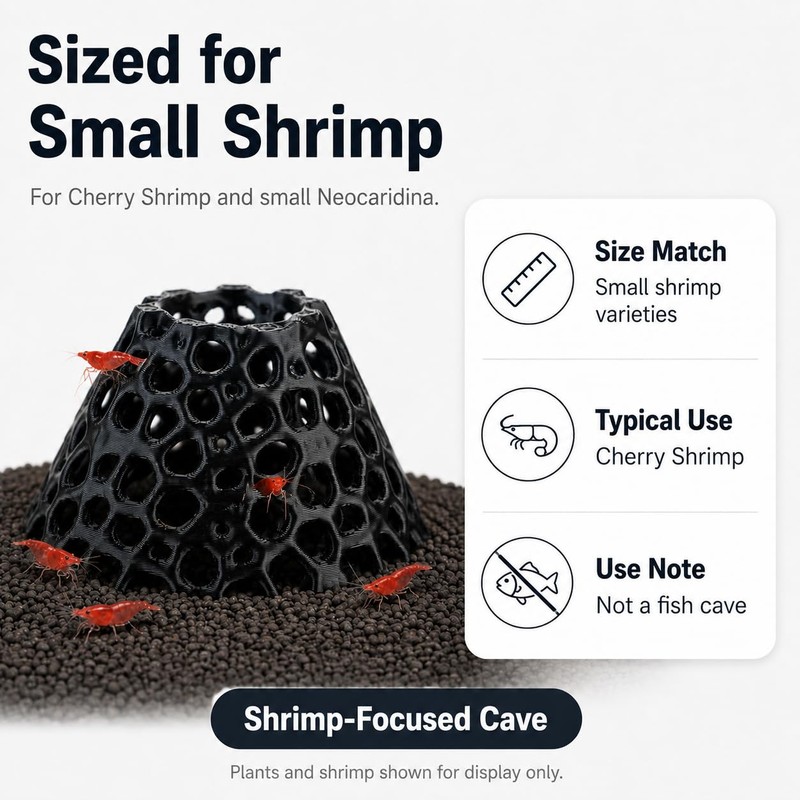 Shrimp Cave 2-Pack, Volcano-Style Shrimp Hides