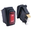 Taiss 2Pcs Waterproof Rocker Toggle Switch 12V Red Lighted Car