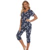 Misscoo Women Pajamas Set Sleeveless Loungewear Capri Pants for Women