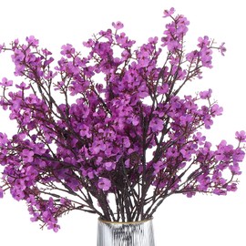 PATIKIL Artificial Flowers, 6pcs European Fake Flowers DIY Bouquet Fake Floral for Home Garden Kitchen Decor Wedding Party Decoration Purple