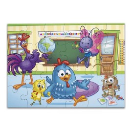 Didacti Juegos Rompecabezas Pieza Gigante Gallina Pintadita Escuela 24 Pz