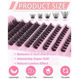 IPNSDON 1-teiliges Wimpernverlängerungsset, 120-teiliges künstliches Wimpernset, künstliche Wimpern, DIY, einzelne Wimpern, für den Heimgebrauch, 8-16 mm