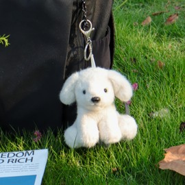 Apricot Lamb Cute Toys Plush Cream Labrador Dog Puppy Stuffed Animal Soft Keychain for Kids Bag, Purse, Backpack, Handbag (Cream Labrador，4.7 Inches)