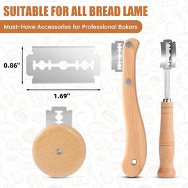 CUNSENR Bread Lame Blades Refill – Stainless Steel Scoring Blades for Perfect Bread Art, Suitable for Slicing and Scoring Sourdough, Baguettes, and More (20 Blades)