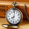 Afcrho Pocket Watch for Men Women Black Dragon and Phoenix