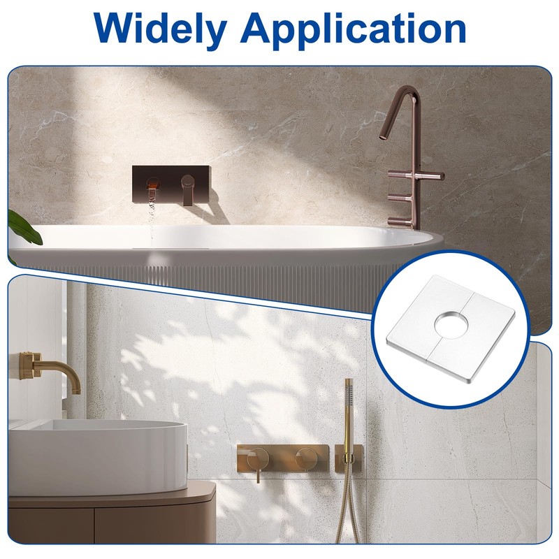 uxcell 4Pcs ABS Plastics Square Shaped Escutcheon Plate, Wall Split