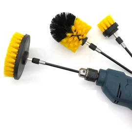 Vmingo Cepillo Taladro Limpieza Escobilla Multiuso Cabezal Extensión Rotativo Exfoliante para Pulir Auto Baño Alfombra Tapicería Azulejos Esquinas Cocina Parrilla (4 Piezas)