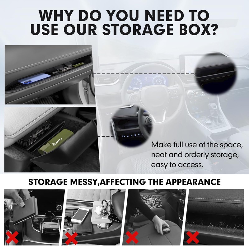 Autorder 2PCS Center Console Organizer for 2019-2025 Toyota RAV4 Accessories