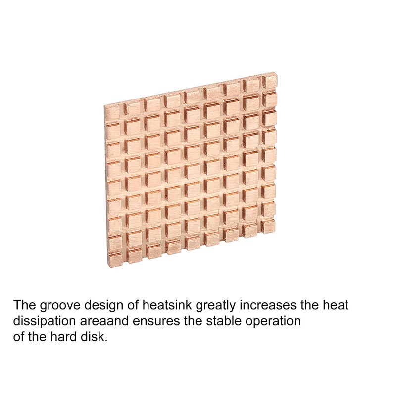 sourcing map Heatsink Kit Pure Copper 40x40x2mm for IC Chip