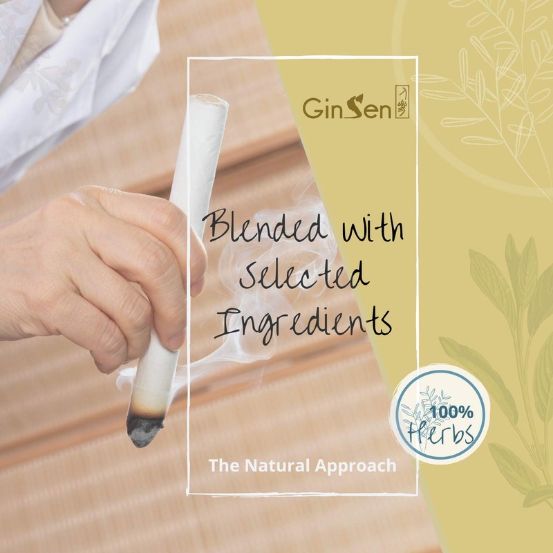 GinSen 10 Roll Pure Moxa Sticks for Moxibustion Therapy (Medical