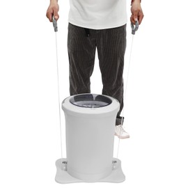 3.17Gal Portable Manual Clothes Dryer, Non Electric Foot Powered Compact Mini Laundry Spin Dryer Machine for Clothes，RV, Camping, School, Apartment, Dorm(White)