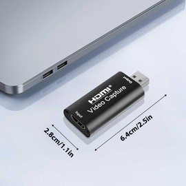 4K HDMI Video Capture Card, T Tersely Portable HDMI to USB 2.0 1080P 4K Record Via DSLR Camcorder Action Cam Link for High Definition Acquisition, Live Broadcasting, Video Conference, Teaching, Gaming