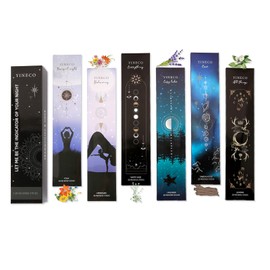Incense Sticks Set of 6x20 Insenses for Positive Aura-White Sage & Sandalwood Sticks，Jasmine，Lavender，Dragon's Blood and Yoga Incense Boho Gift Set, Magic Hour(Black-120pcs Incense Sticks)