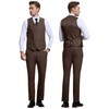 ZKHOECR Suits for Men Retro 3 Piece Brown Herringbone Tweed