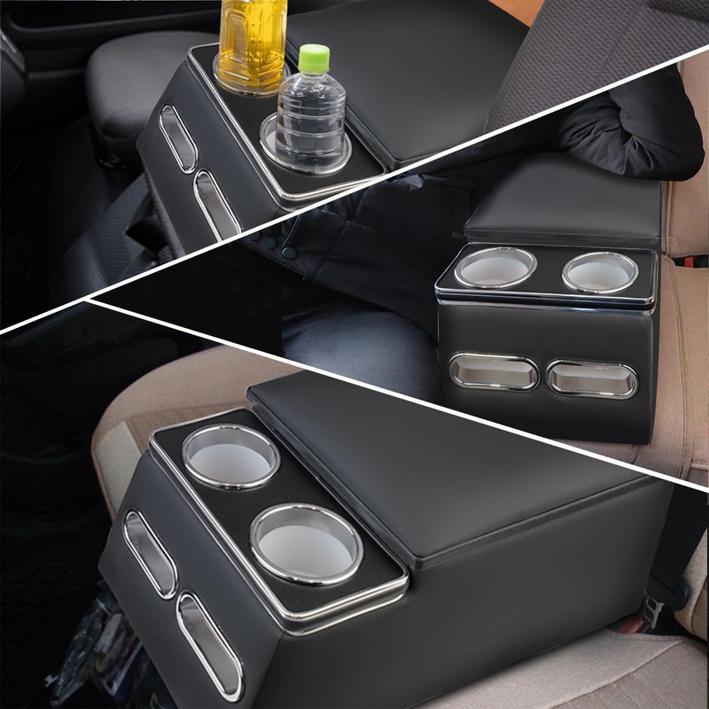 Center Console Organizer Armrest Storage Box with Cup and Phone