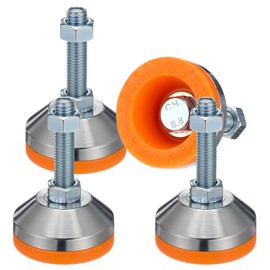 HOFURME 4 Pcs Heavy Duty Leveling Feet M12 Thread, Adjustable Furniture Feet 2.28" Dia Base, Adjustable Swivel Levelers for Furniture, Workbench, Machine, Cabinet