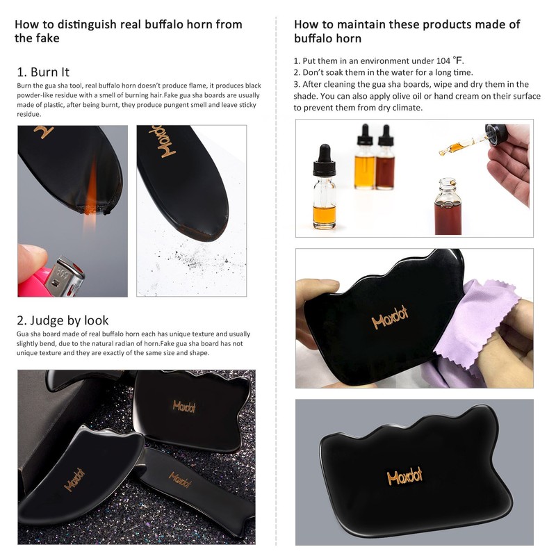 Maxdot 5 Pieces Gua Sha Massage Tools Set, Scraping Massage