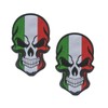 EmWoot 2PCS Italy Flag Patches Skull Patch Embroidered Tactical Military