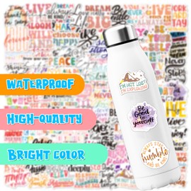 100 Pcs Motivational Affirmation Stickers Pack,Holographic Inspirational Vinyl Waterproof Decals for Glitter Journal Scrapbook Supplies, Teachers Classroom Kids for Positive Quotes Journaling Stickers