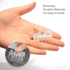 Basic Sense 1.6 inch Hair Claws, Durable & Sturdy Non-Slip Grip Classic Design Clamps, Jaw Clips, Small 6pcs set Clear