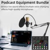 Professional Podcast Studio Equipment Kit, USB Rechargeable Condenser Microphone &