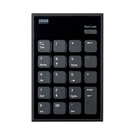 Sanwa Supply NT-BT21BK Bluetooth Numeric Keypad, 20 Keys (19 Keys + Numlock Keys), Pantograph