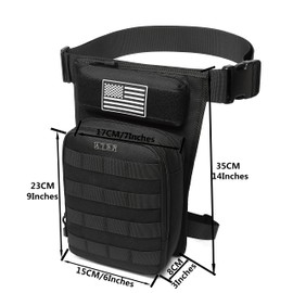 ATBP Tactical Drop Leg Bag For Men Motorcycle Thigh Pouch Bag Fanny Pack Waist Bag With Universal Holster